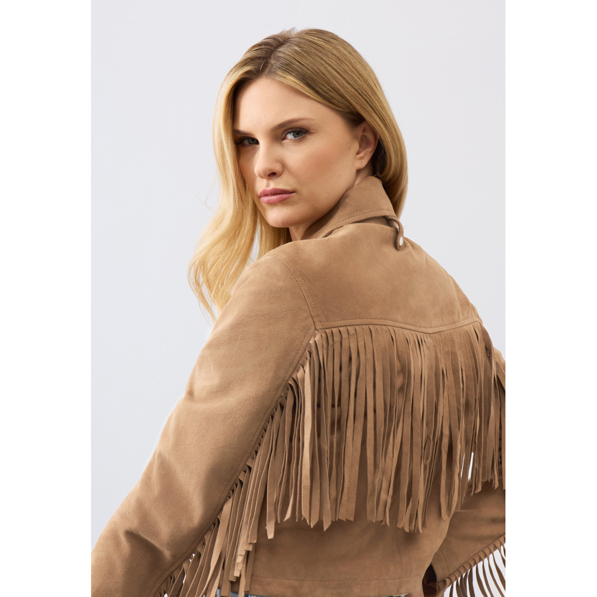 Bolongaro Trevor Nora Fringe Jacket Lederjacke braun