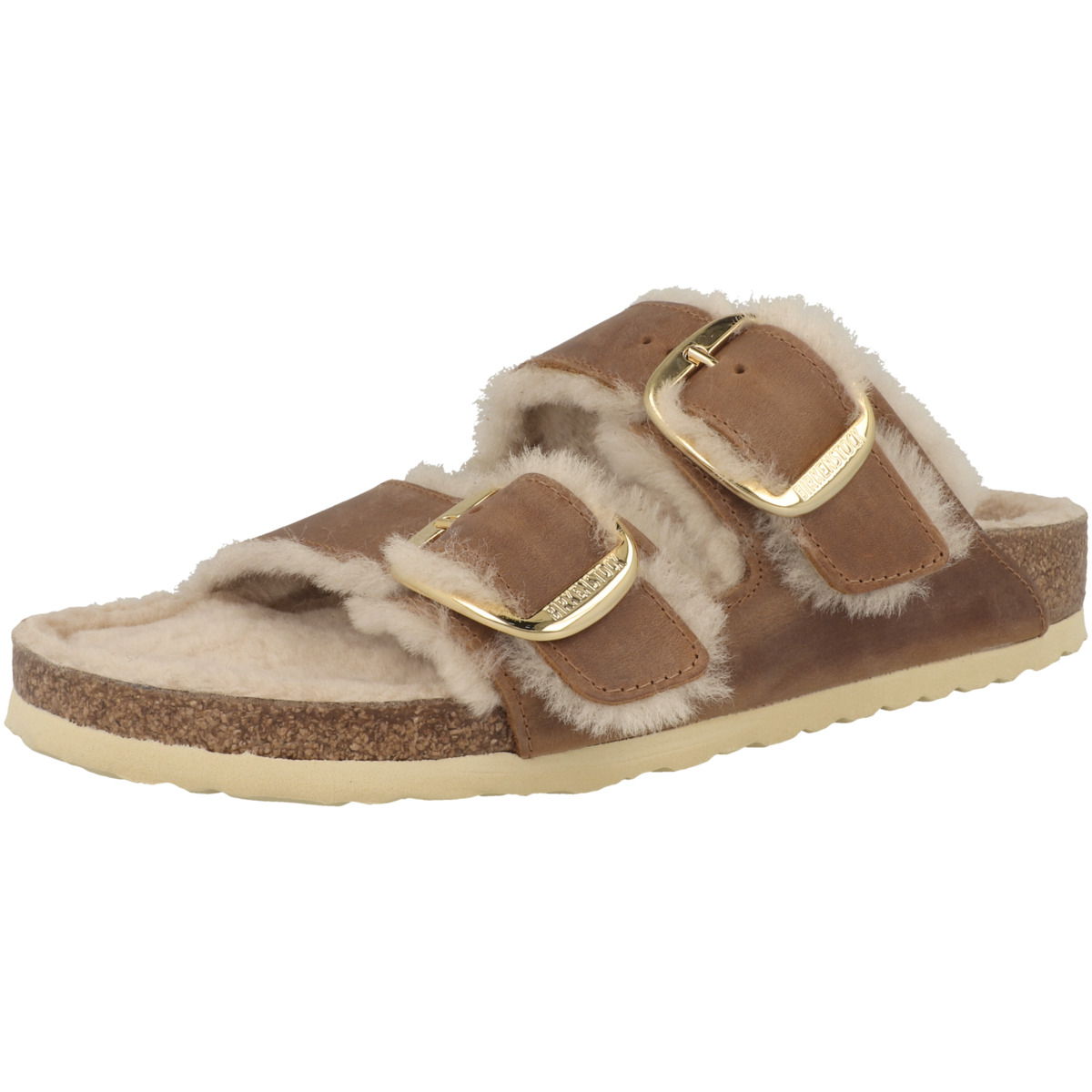 Birkenstock Arizona Big Buckle Lammfell geöltes Nubukleder Sandale normal braun