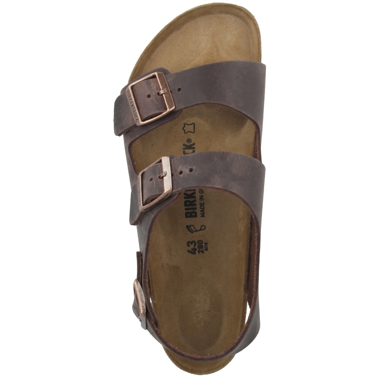 Birkenstock Milano Geöltes Nubukleder Sandale normal braun Birkenstock Milano Geöltes Nubukleder Sandale normal braun