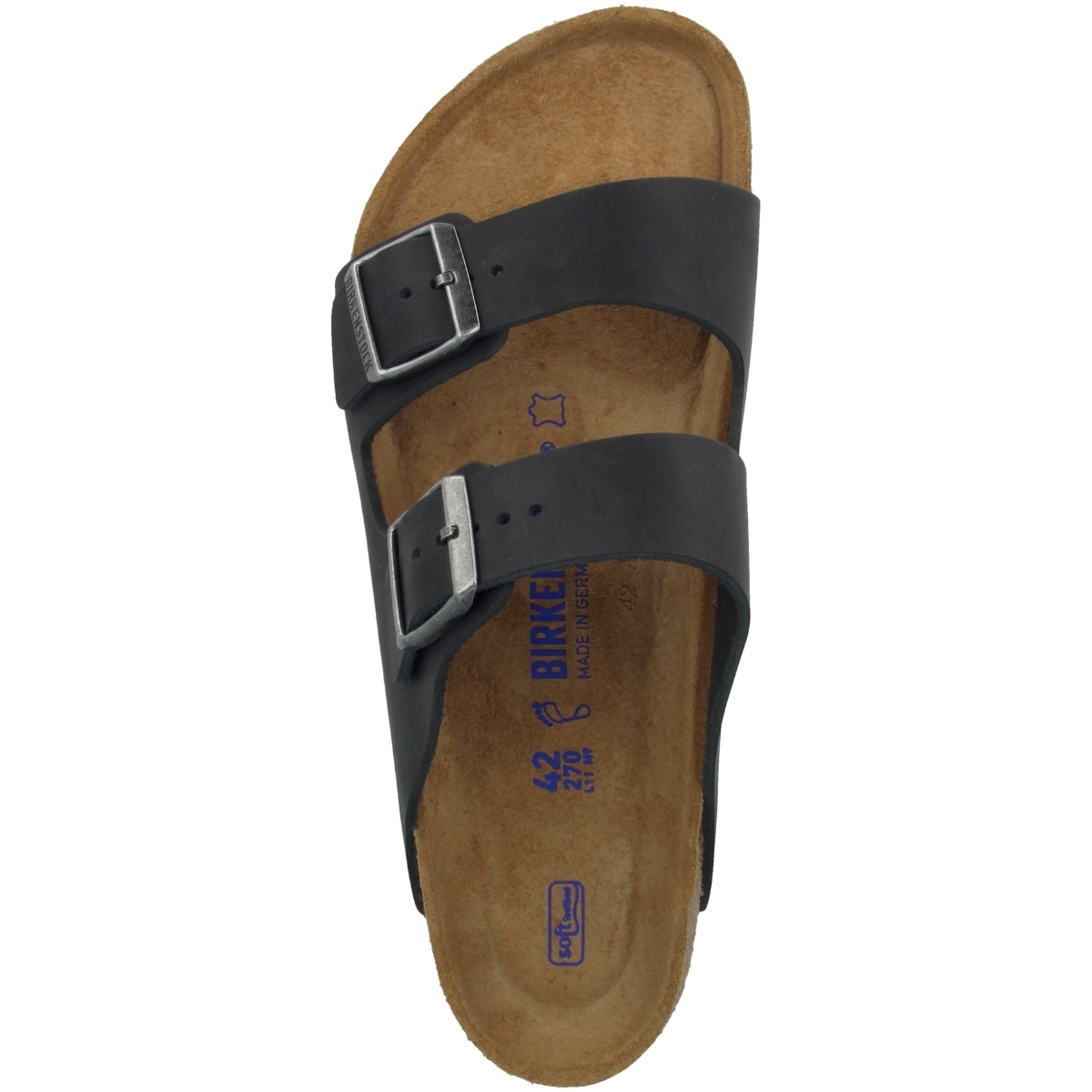 Birkenstock Arizona SFB geöltes Nubukleder Sandale Weichbettung normal schwarz Birkenstock Arizona SFB geöltes Nubukleder Sandale Weichbettung normal schwarz