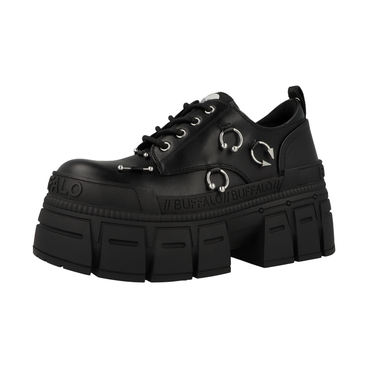 Buffalo Gospher Lace Up Punk Schnürschuhe schwarz