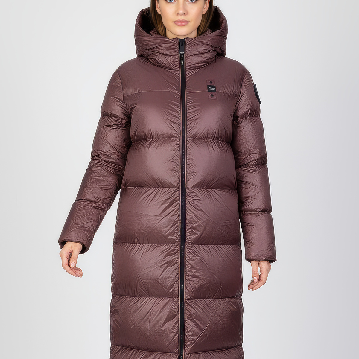 Blauer Celia Daunenmantel bordeaux