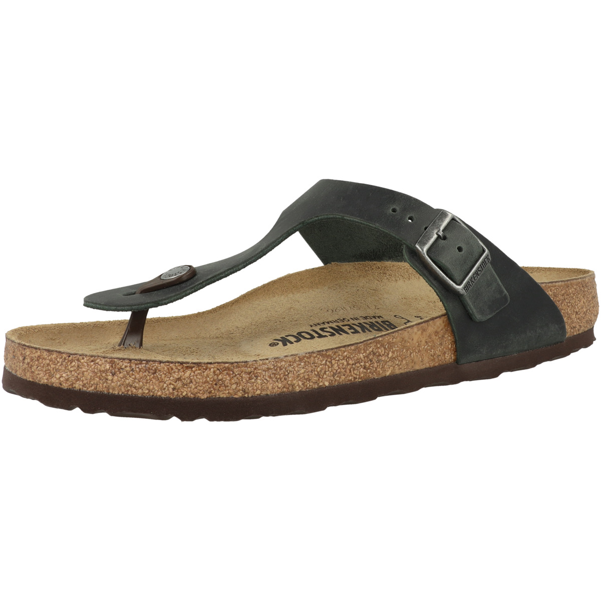 Birkenstock Gizeh geöltes Nubukleder Zehensandale normal gruen
