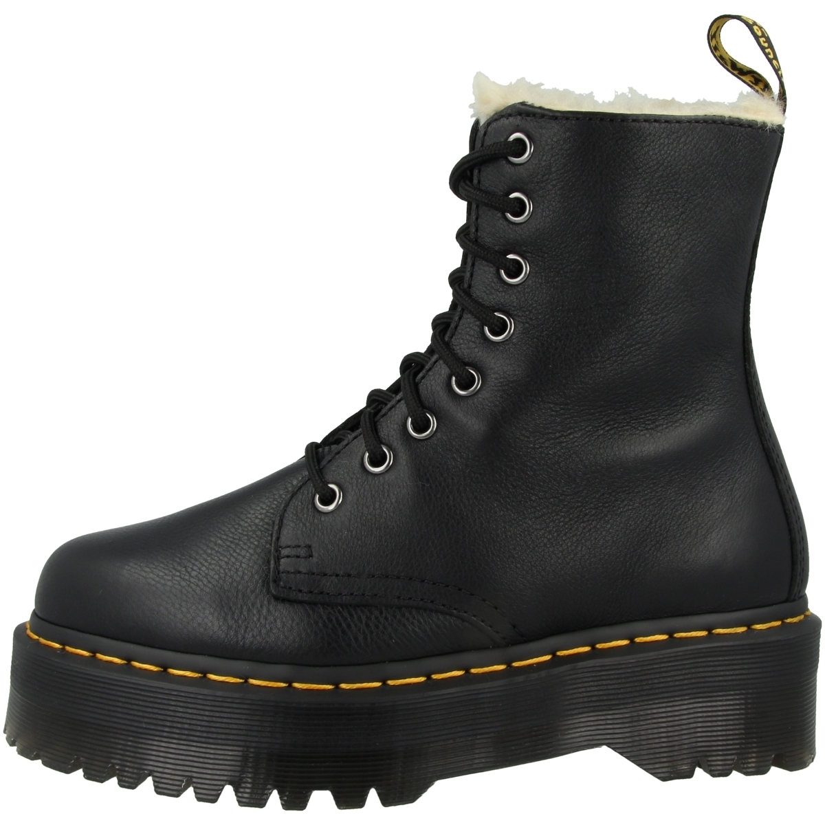 Dr. Martens Jadon Fur Lined Plateau Boots schwarz