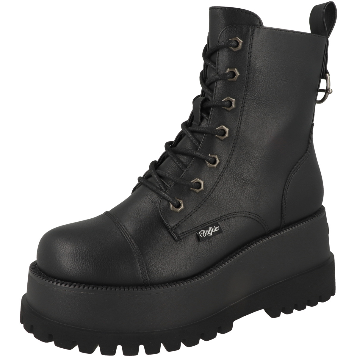 Buffalo Stack Lace Up Mid Boots schwarz