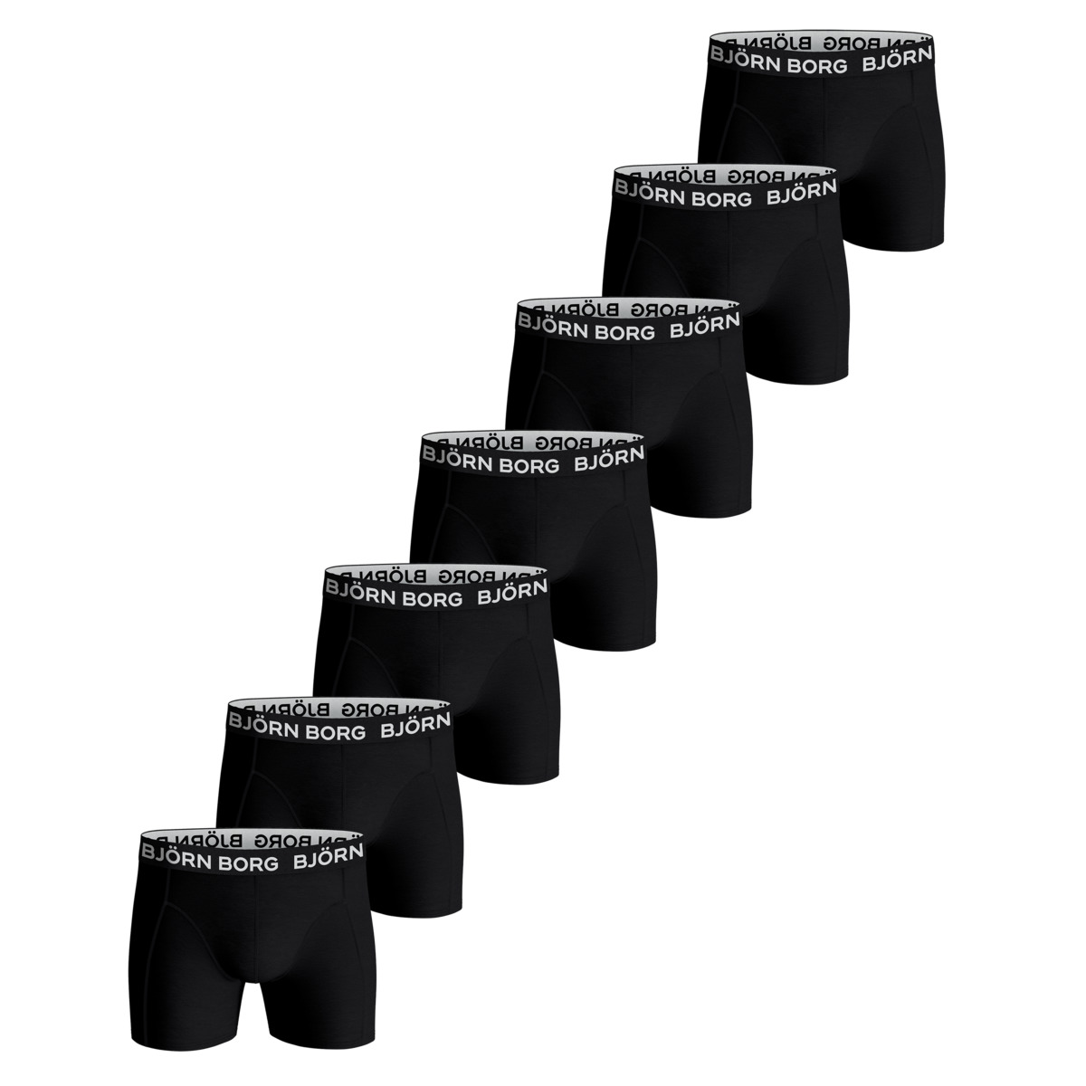 Björn Borg Cotton Stretch Boxer 7er Pack Boxershorts schwarz