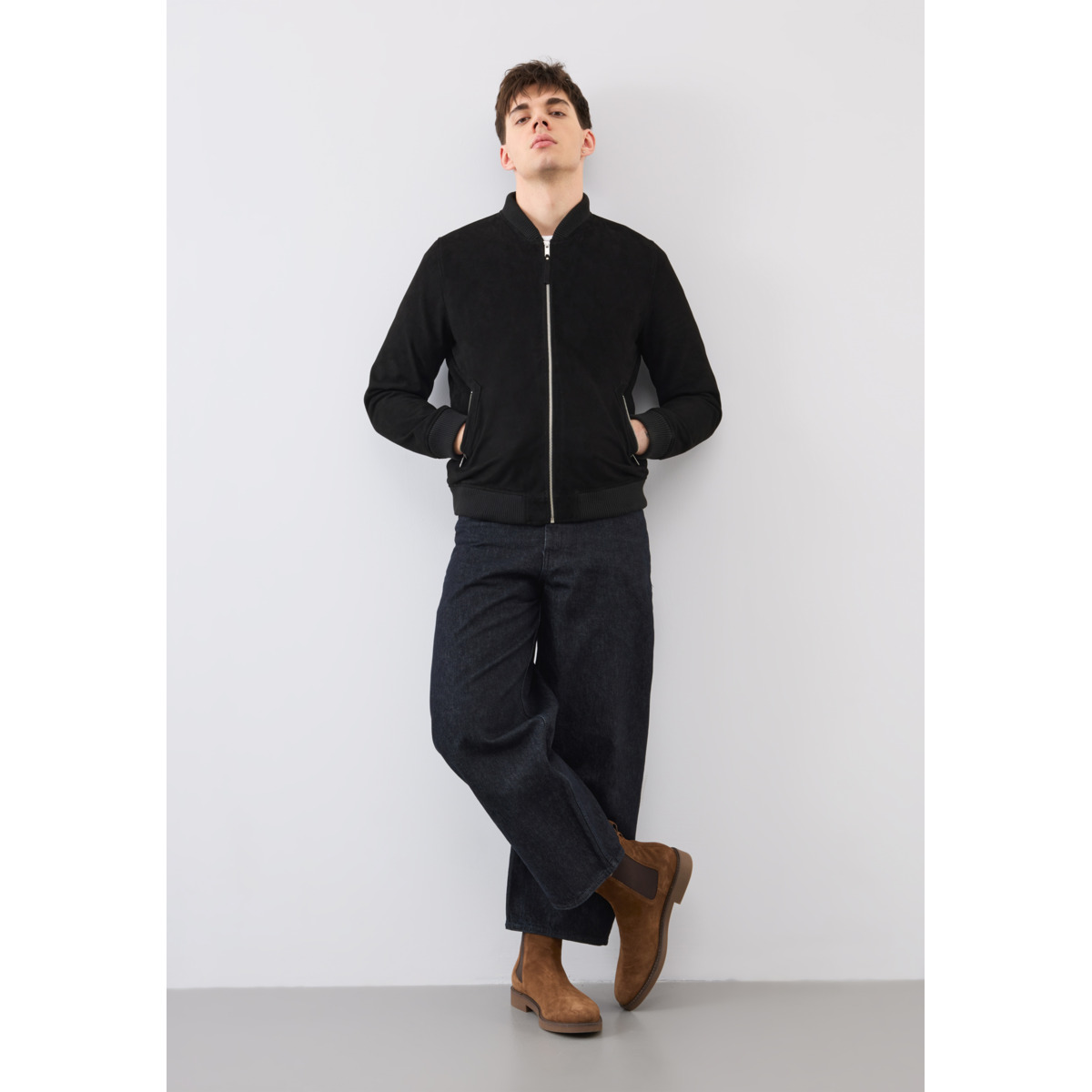 Bolongaro Trevor Finley Bomber Lederjacke schwarz
