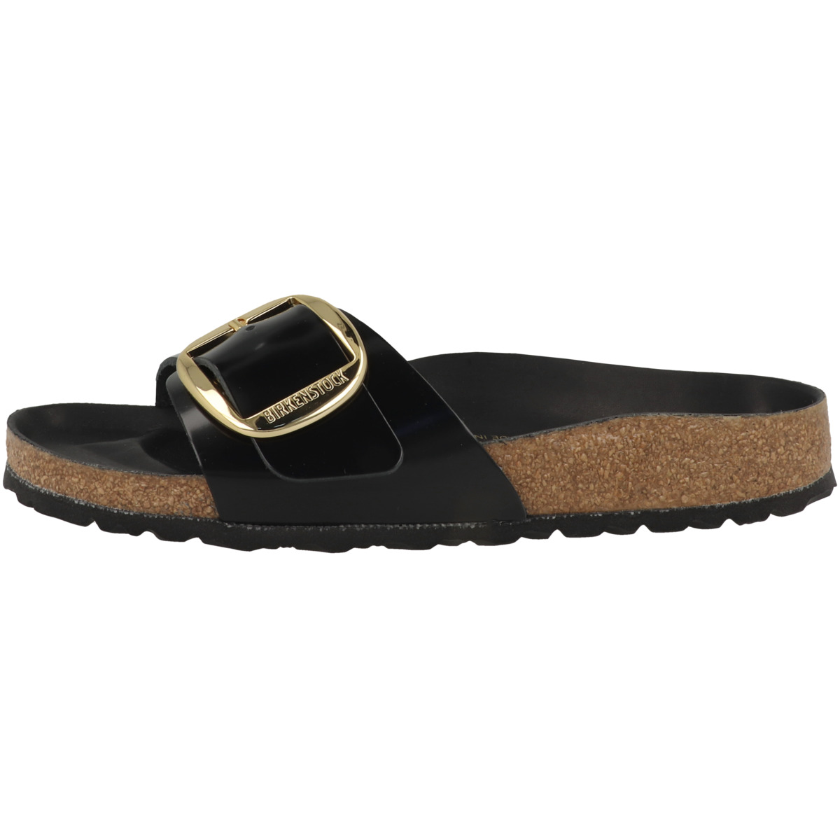 Birkenstock Madrid Big Buckle Naturleder Lack Sandale schmal schwarz