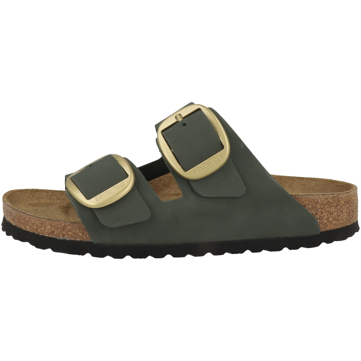 Birkenstock Arizona Big Buckle Nubukleder Sandale schmal gruen