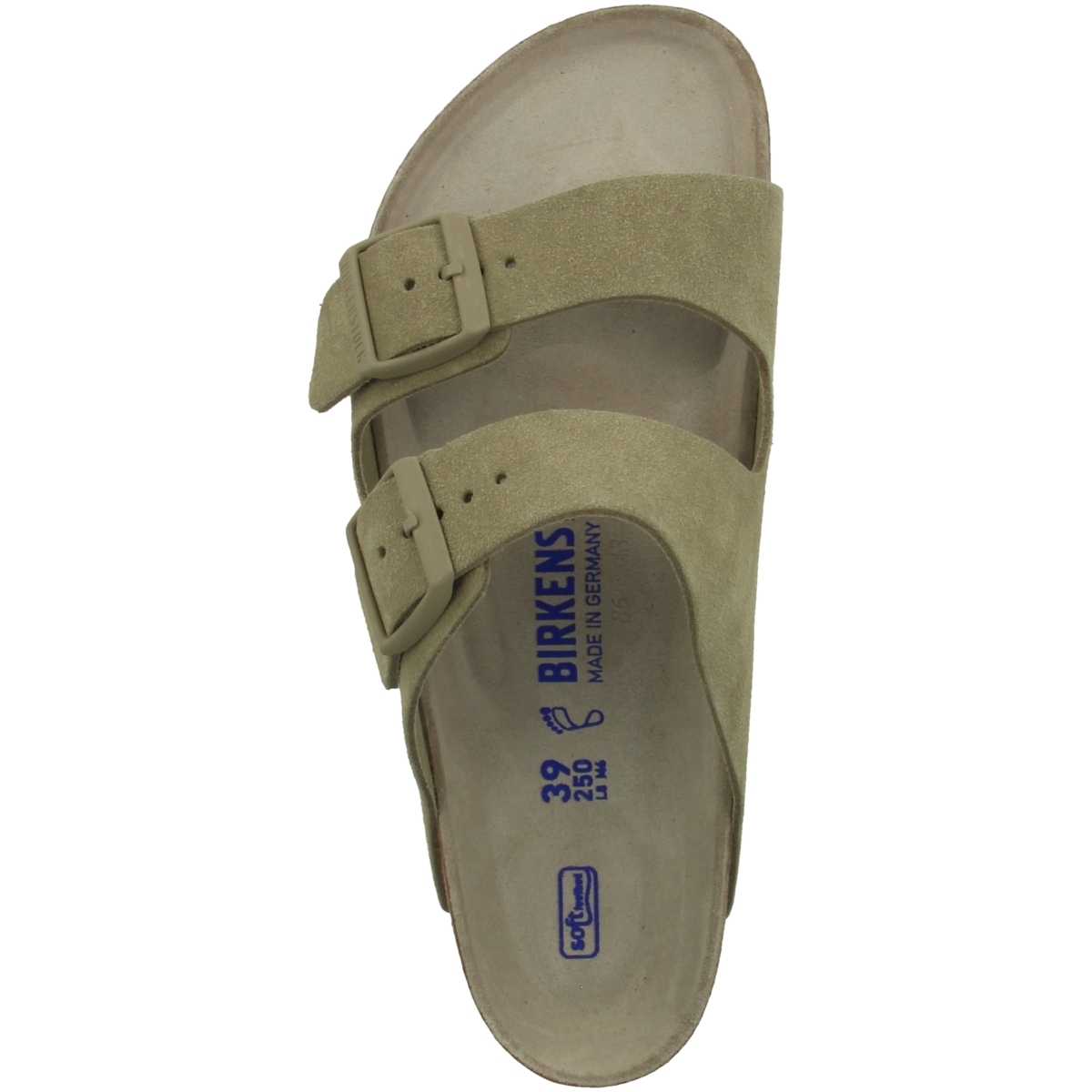 Birkenstock Arizona SFB Veloursleder Sandale Weichbettung normal gruen