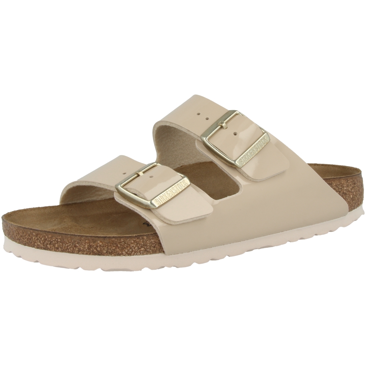 Birkenstock Arizona Birko-Flor Lack Sandale schmal beige Birkenstock Arizona Birko-Flor Lack Sandale schmal beige