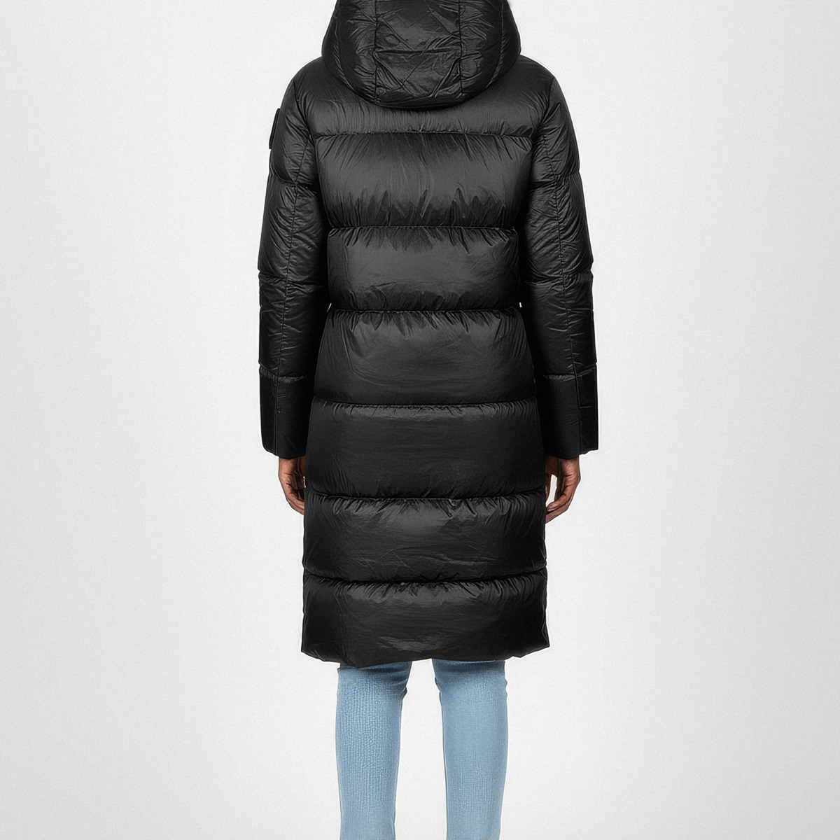 Blauer Celia Daunenmantel schwarz