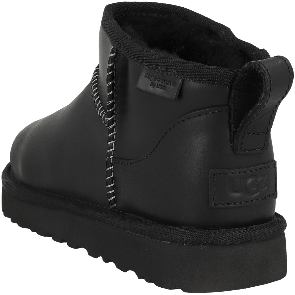 UGG Classic Ultra Mini Lthr Regen Boots Women schwarz