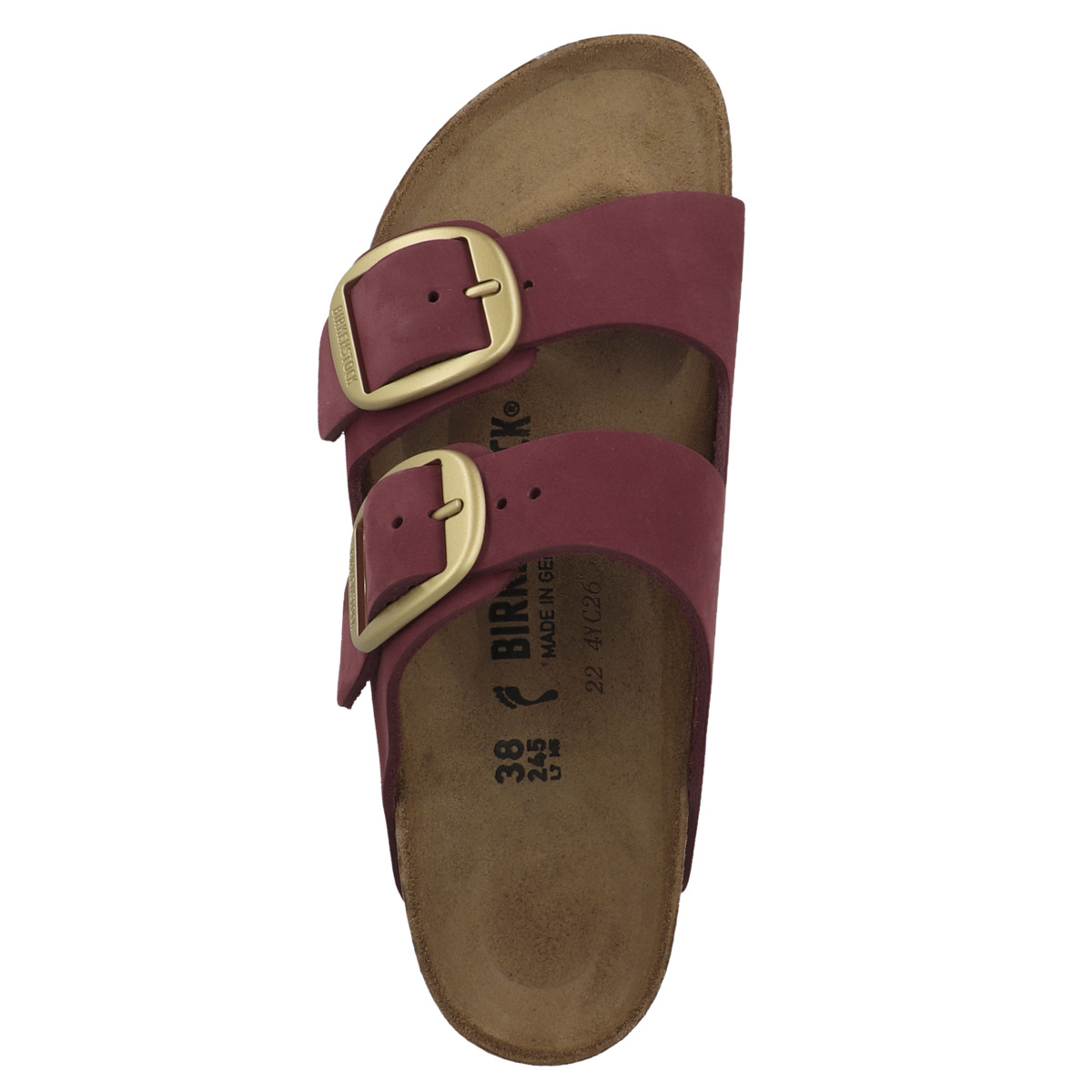 Birkenstock Arizona Big Buckle Nubukleder Sandale schmal rot