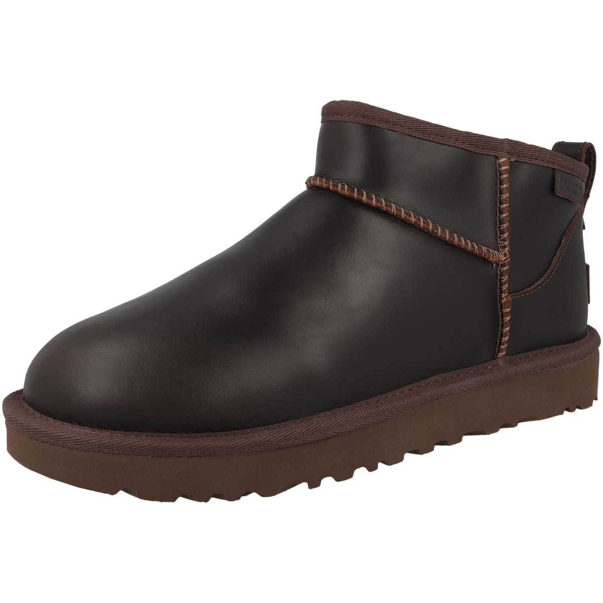 UGG Classic Ultra Mini Lthr Regen Boots Women dunkelbraun