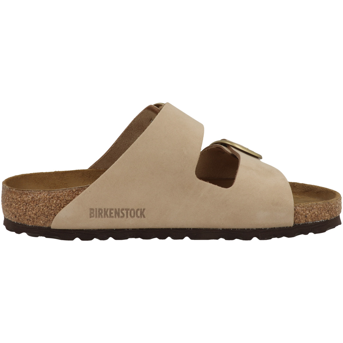 Birkenstock Arizona Big Buckle Nubukleder Sandale schmal beige