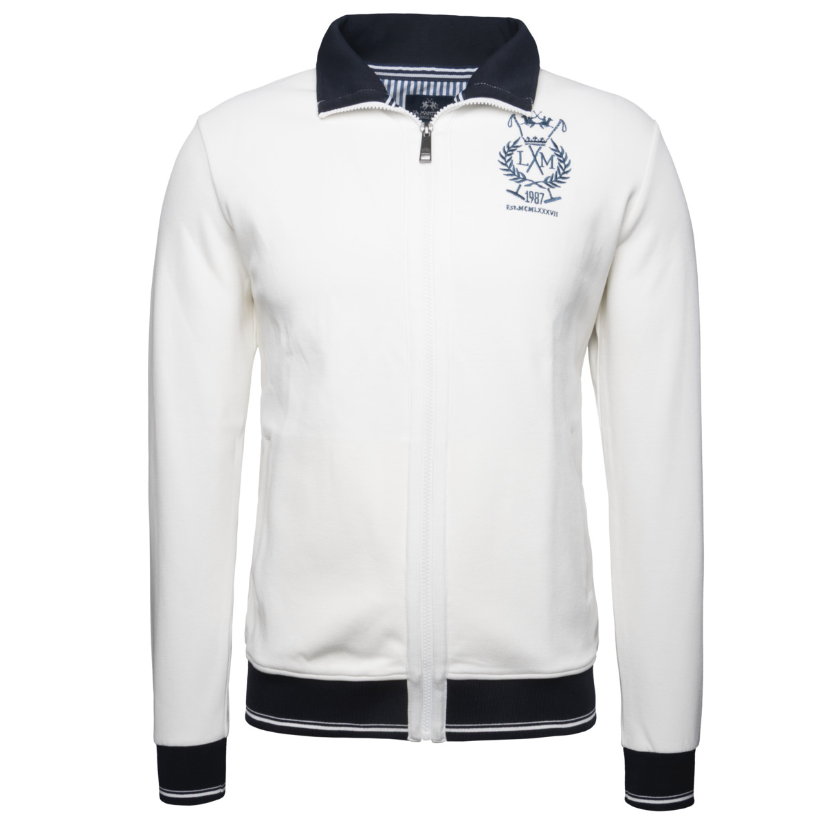 La Martina MAF001 Sweatjacke weiss La Martina MAF001 Sweatjacke weiss