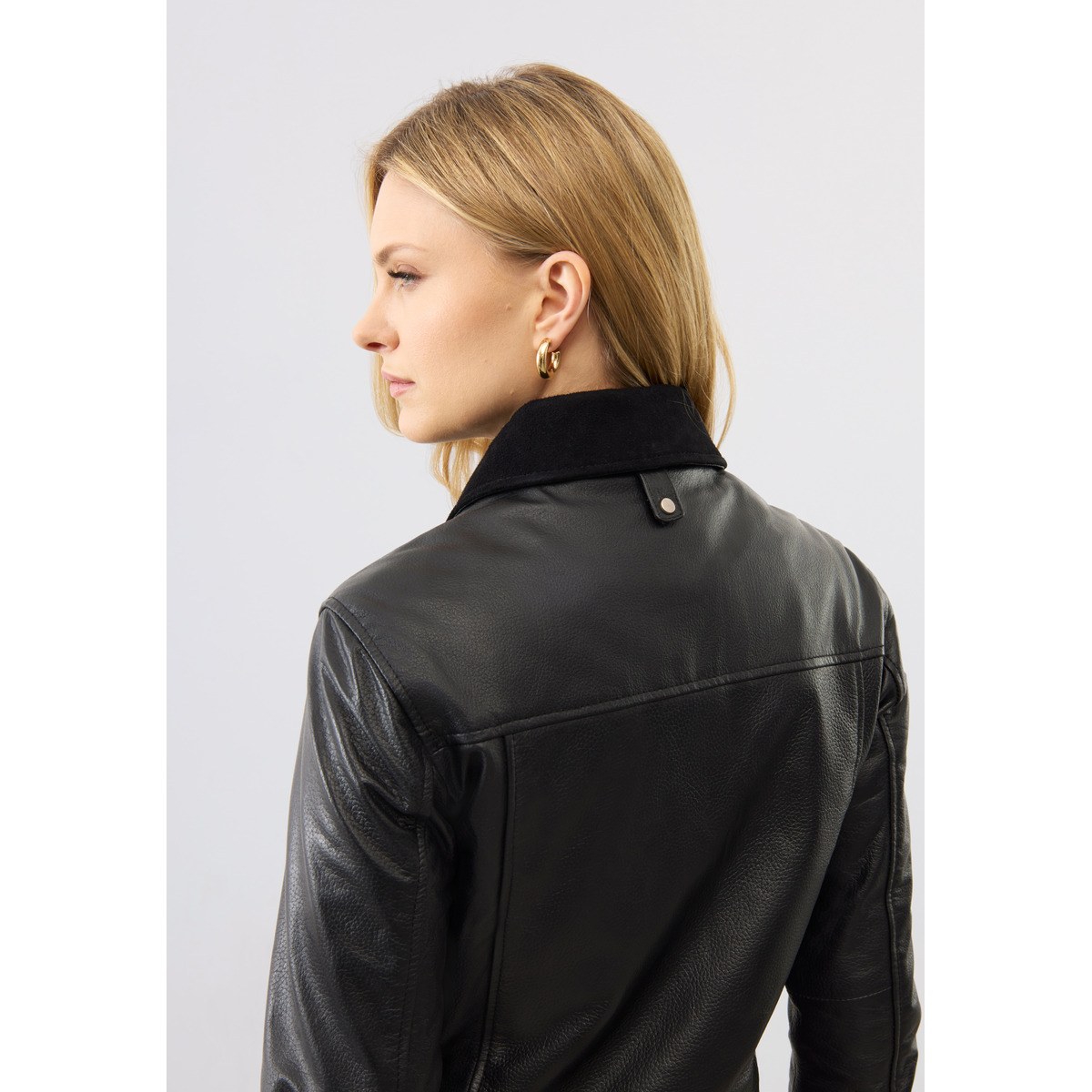 Bolongaro Trevor Caris Trucker Lederjacke schwarz