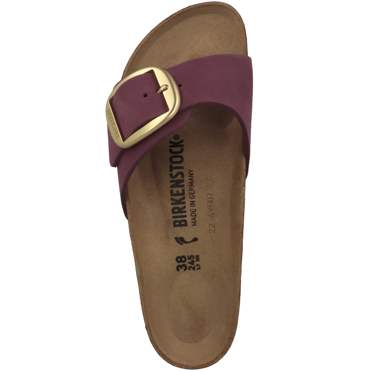 Birkenstock Madrid Big Buckle Nubukleder Sandale schmal rot