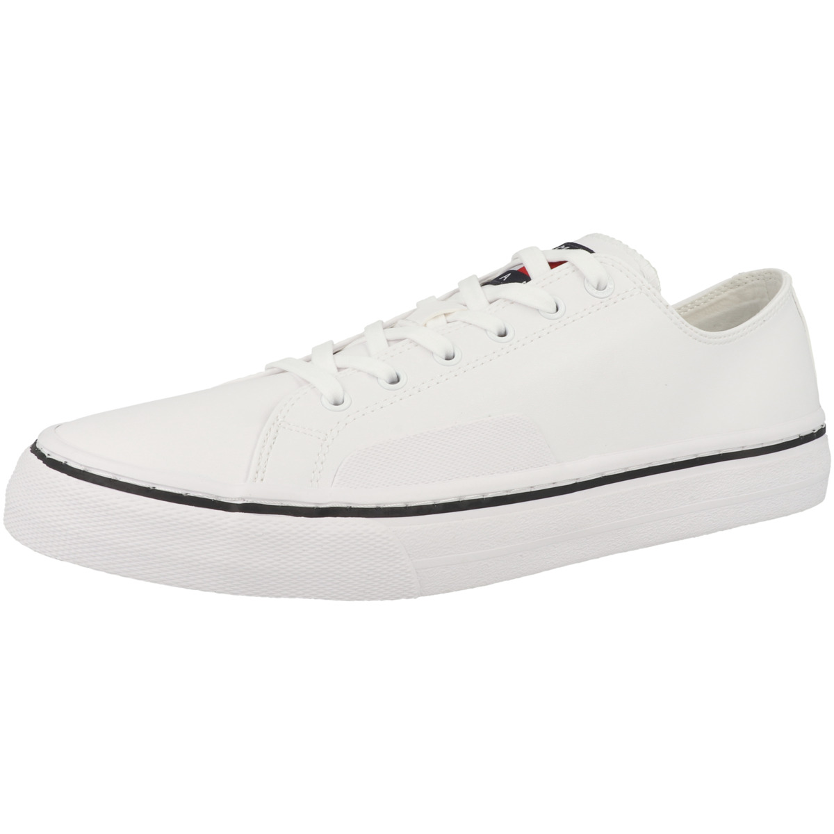 Tommy Hilfiger Tommy Jeans Mens Leather Vulc Sneaker weiss Tommy Hilfiger Tommy Jeans Mens Leather Vulc Sneaker weiss