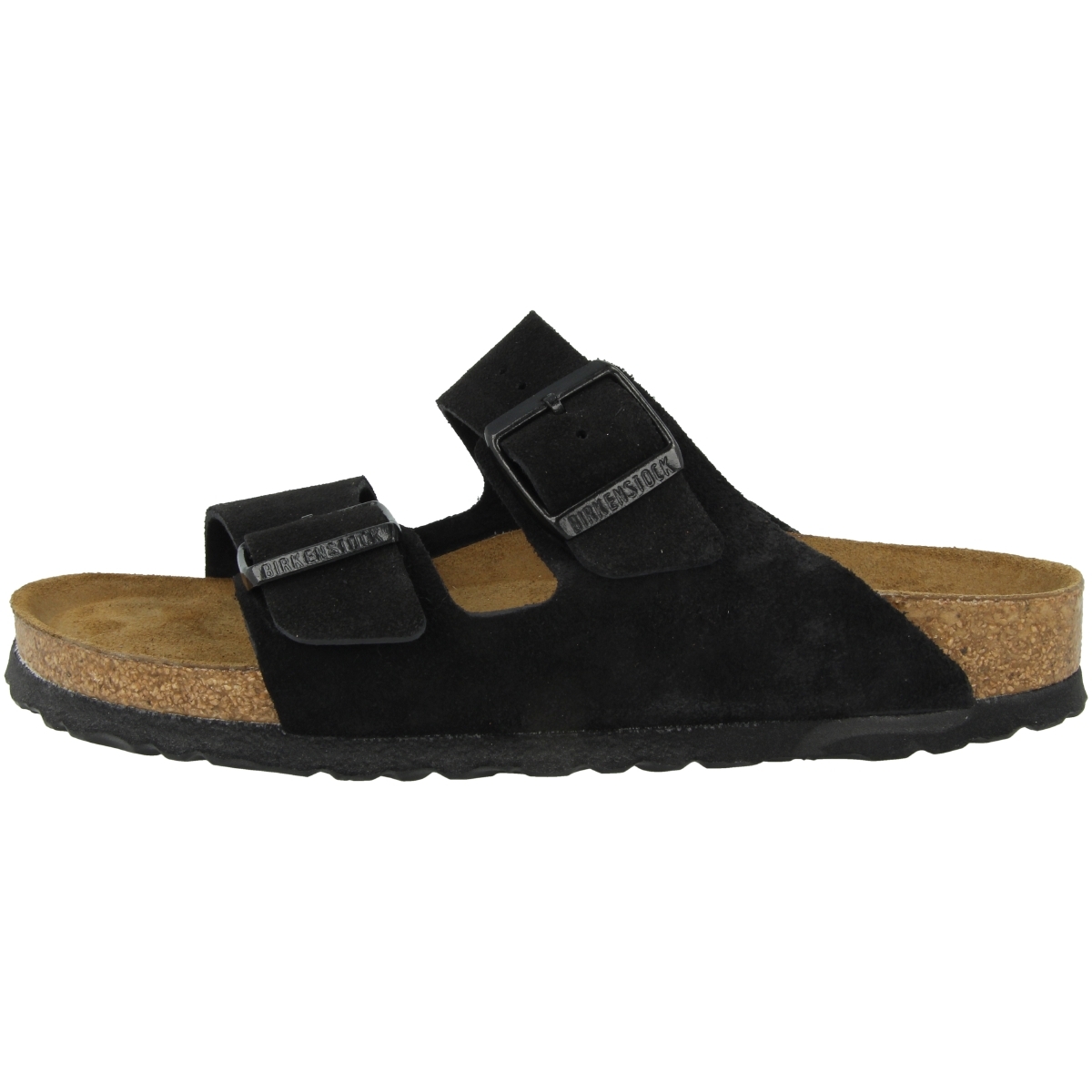 Birkenstock Arizona SFB Veloursleder Sandale Weichbettung schmal schwarz
