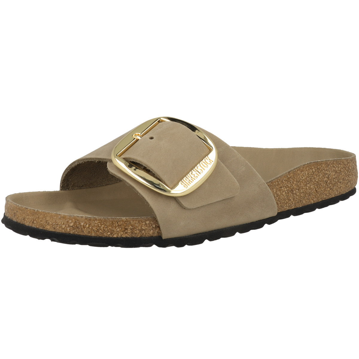 Birkenstock Madrid Big Buckle geöltes Nubukleder Sandale schmal braun