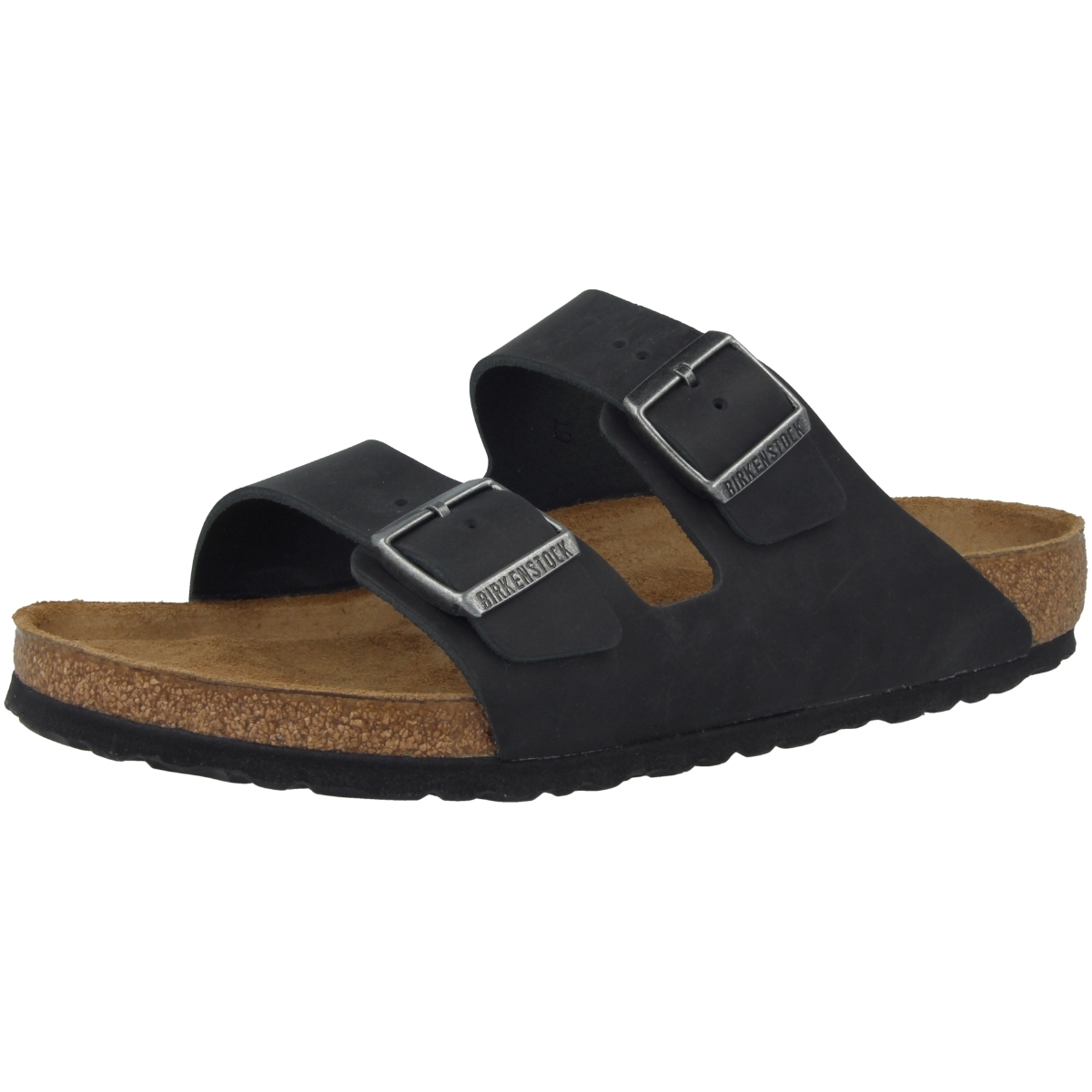 Birkenstock Arizona SFB geöltes Nubukleder Sandale Weichbettung normal schwarz Birkenstock Arizona SFB geöltes Nubukleder Sandale Weichbettung normal schwarz