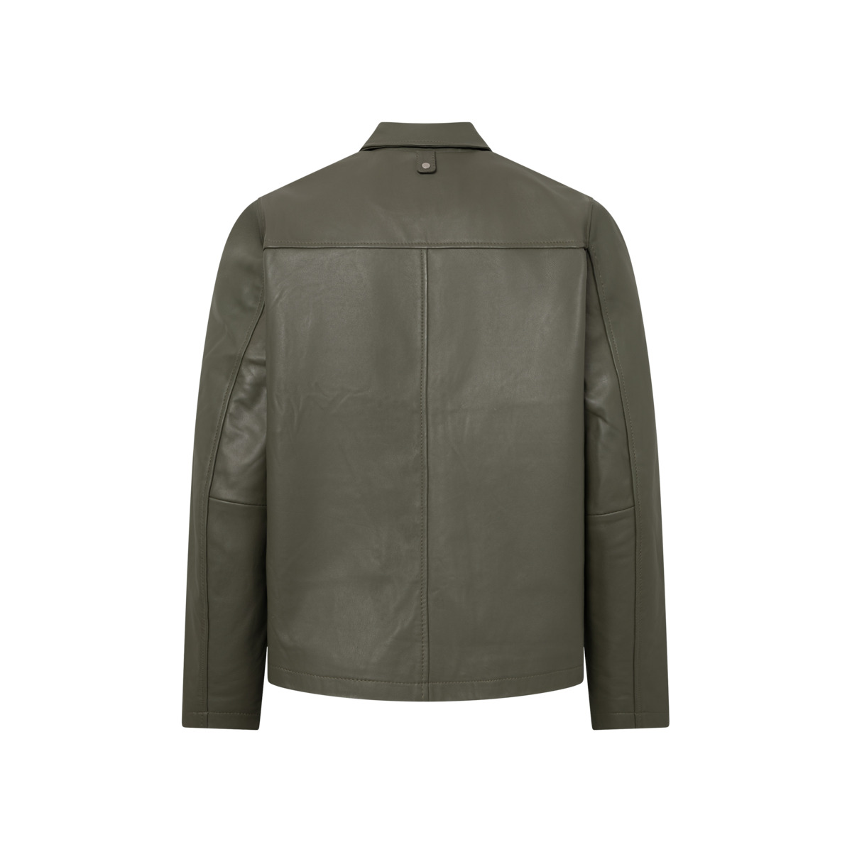 Bolongaro Trevor Turner Shacket Lederjacke dunkelgruen