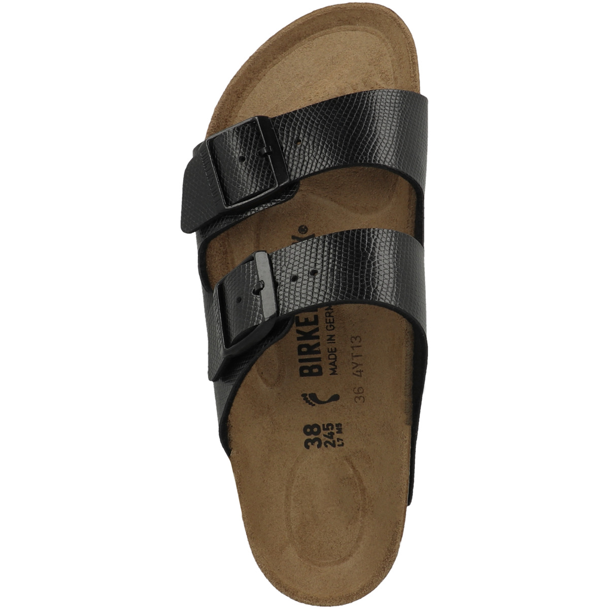 Birkenstock Arizona Birko-Flor Embossed Sandale schmal schwarz Birkenstock Arizona Birko-Flor Embossed Sandale schmal schwarz