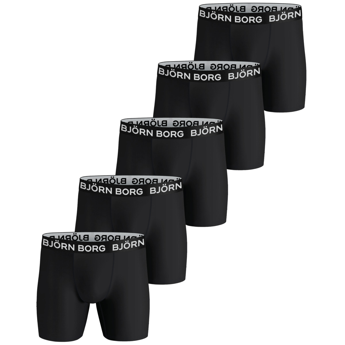 Björn Borg Performance Boxer 5er Pack Boxershorts schwarz