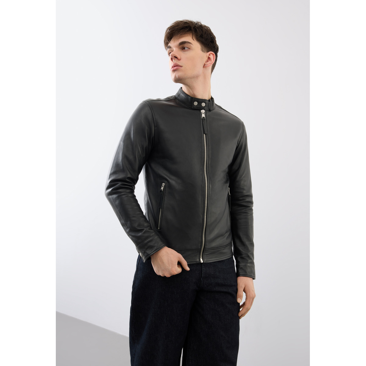 Bolongaro Trevor Classic Racer Lederjacke schwarz