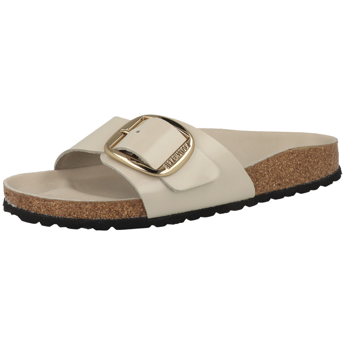 Birkenstock Madrid Big Buckle Naturleder Lack Sandale schmal natur