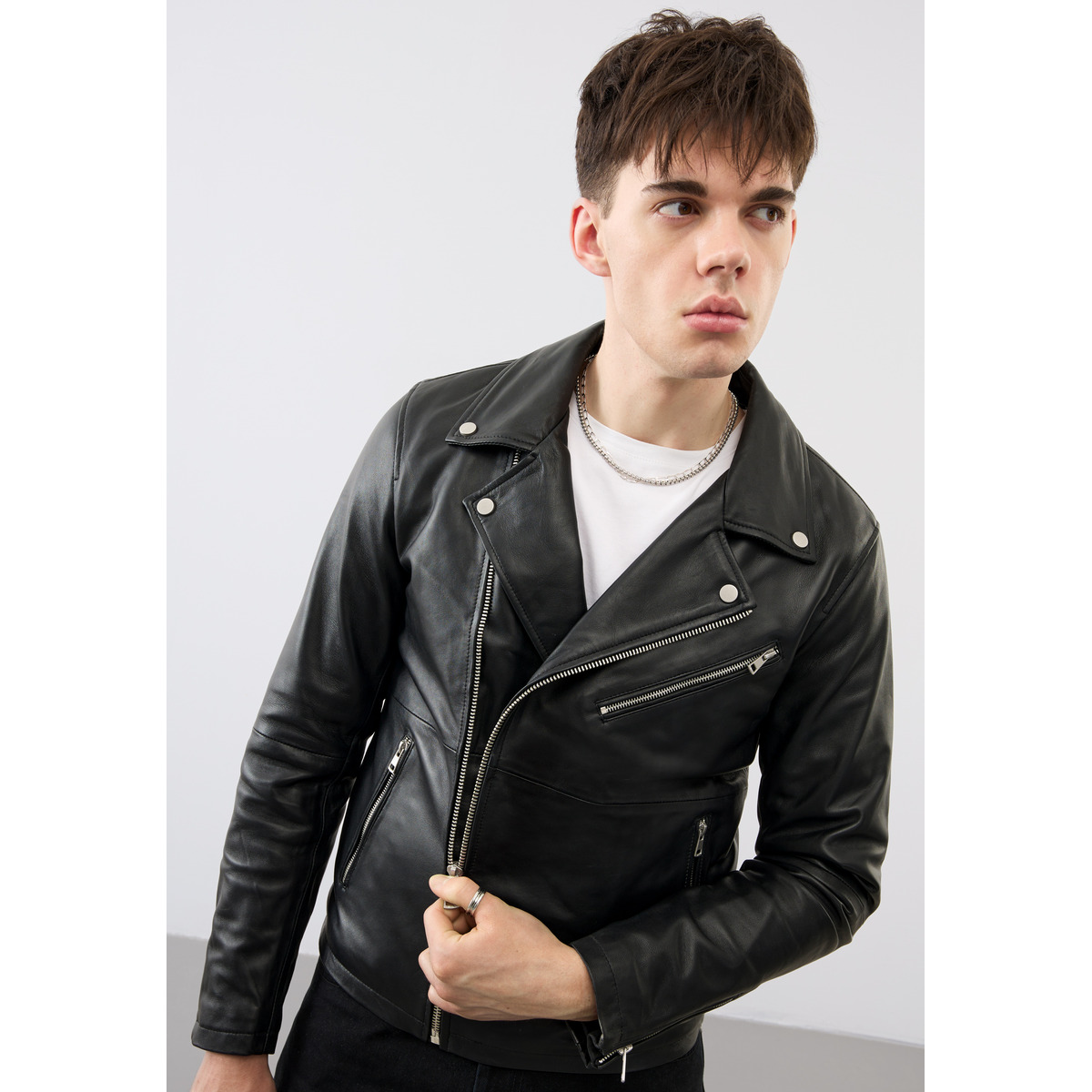 Bolongaro Trevor Ryder Biker Lederjacke schwarz