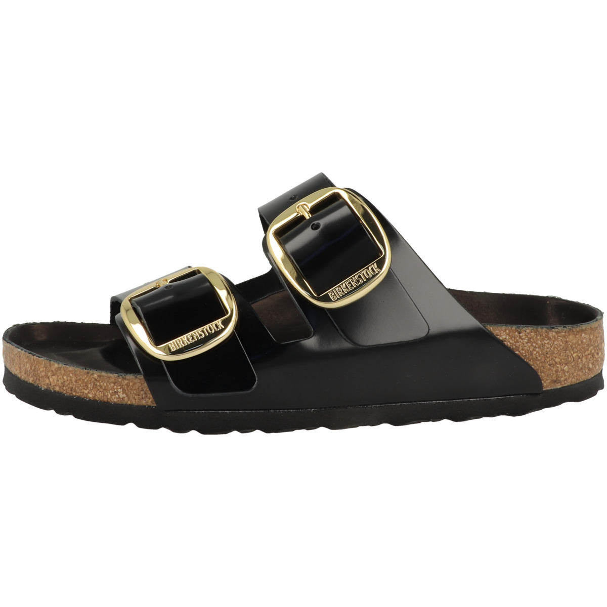 Birkenstock Arizona Big Buckle Naturleder Lack Sandale schmal schwarz