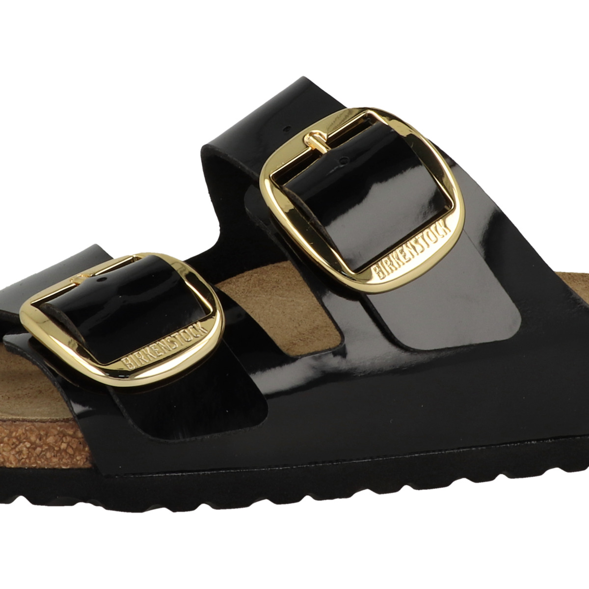 Birkenstock Arizona Big Buckle Birko-Flor Patent Sandale schmal schwarz