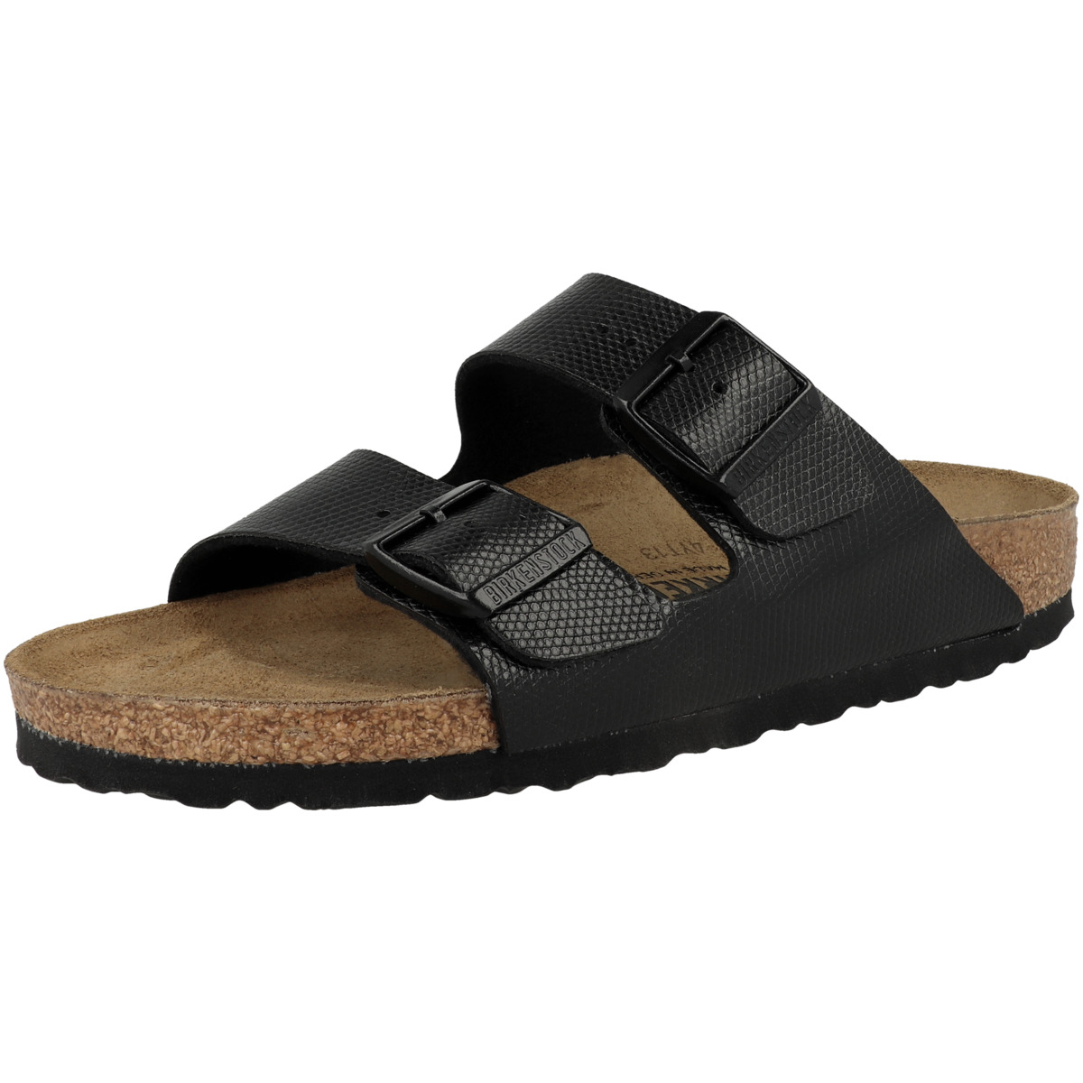 Birkenstock Arizona Birko-Flor Embossed Sandale schmal schwarz Birkenstock Arizona Birko-Flor Embossed Sandale schmal schwarz