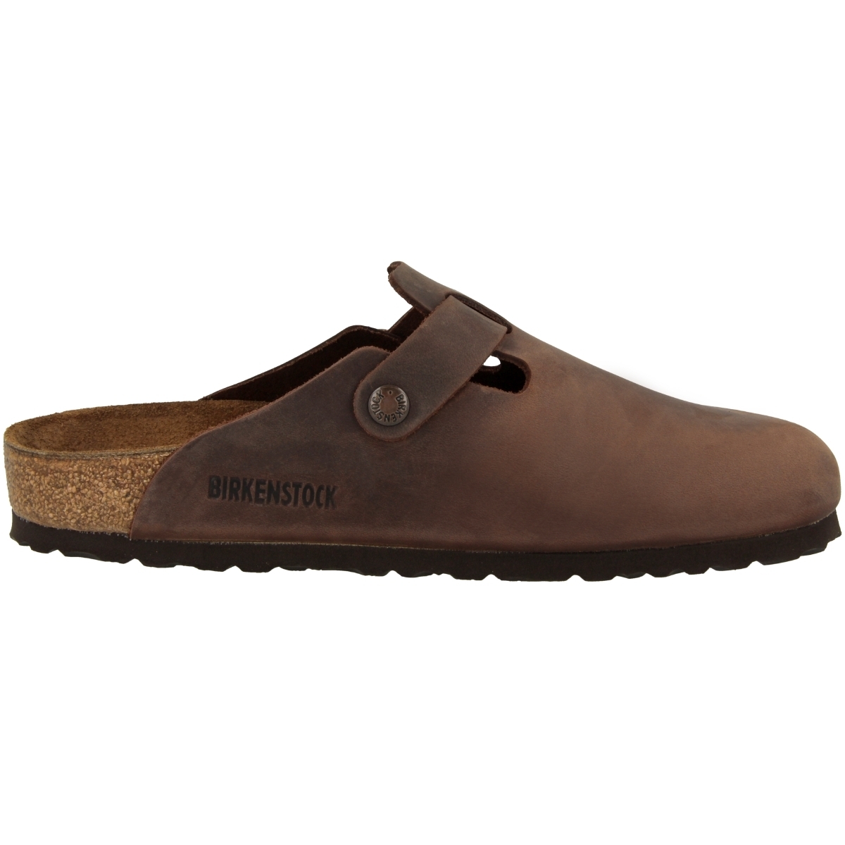 Birkenstock Boston Geöltes Nubukleder Clogs normal dunkelbraun