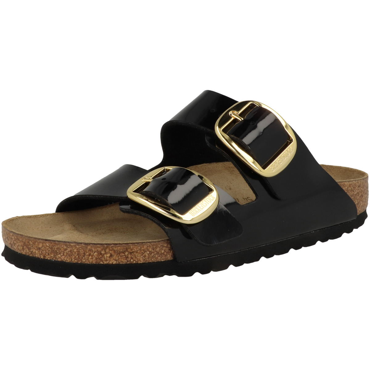 Birkenstock Arizona Big Buckle Birko-Flor Patent Sandale schmal schwarz