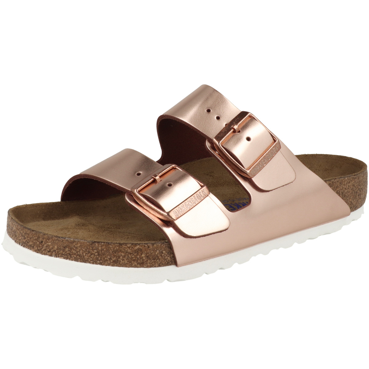 Birkenstock Arizona Glattleder Sandale Weichbettung schmal braun Birkenstock Arizona Glattleder Sandale Weichbettung schmal braun