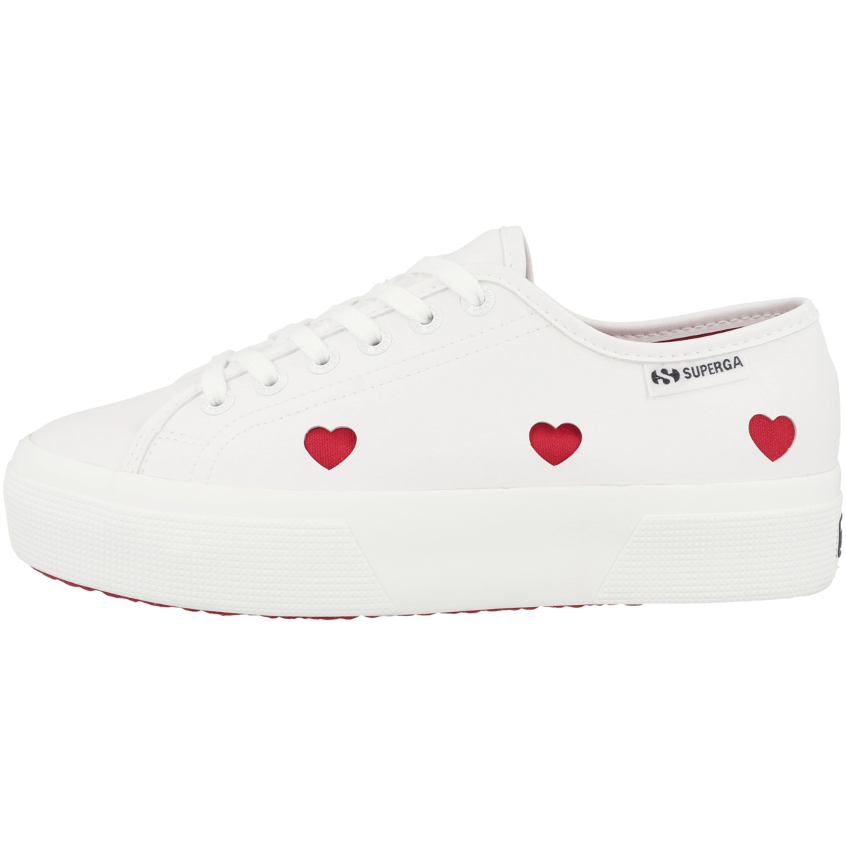 Superga 3740 Platform Hearts Vegan Material Leggera Sneaker low weiss