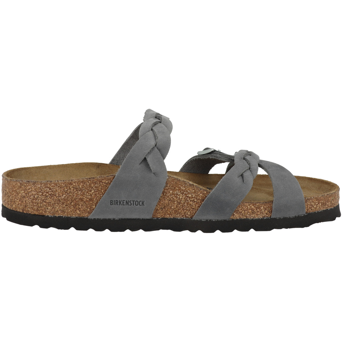 Birkenstock Franca Braided geöltes Naturleder Sandale schmal grau Birkenstock Franca Braided geöltes Naturleder Sandale schmal grau