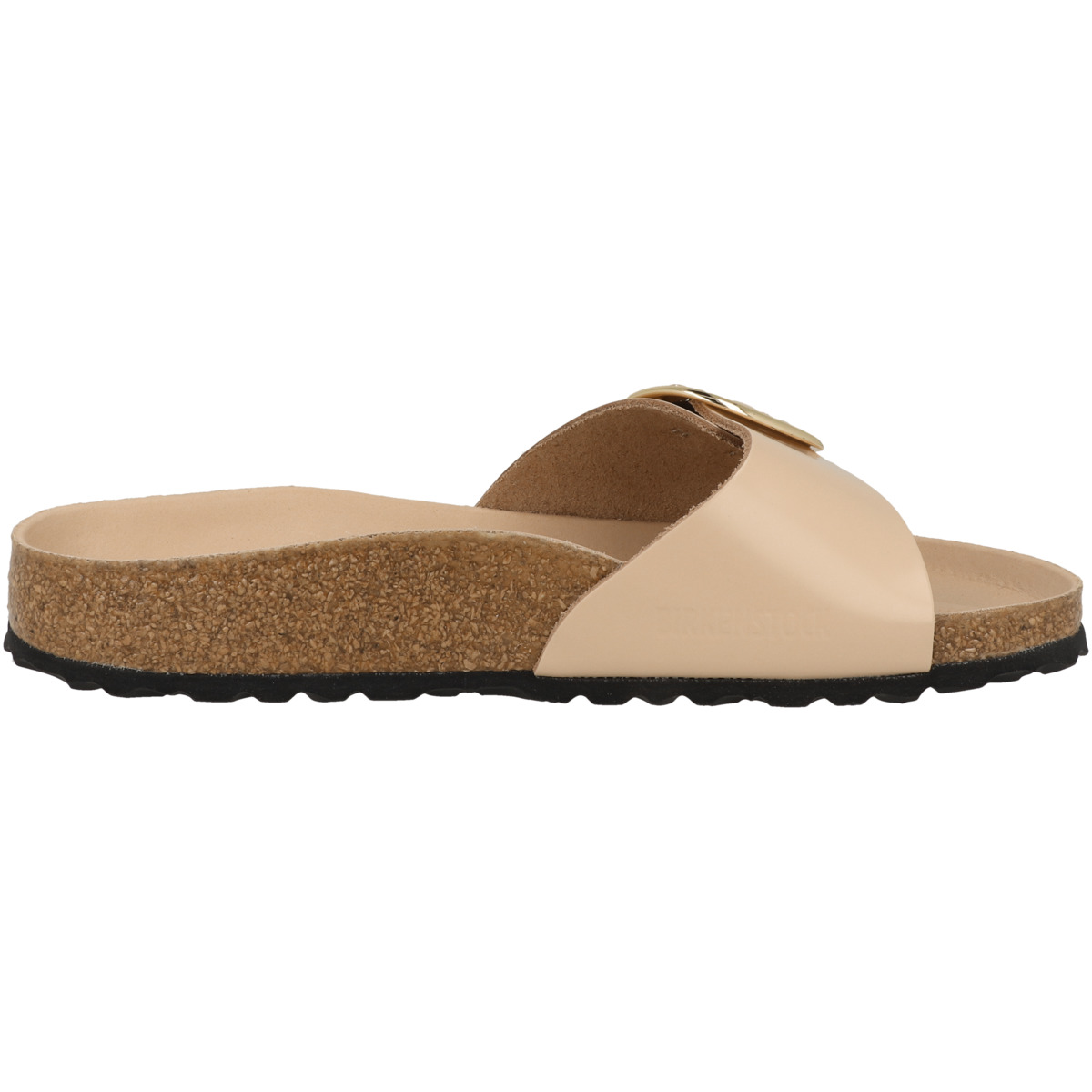 Birkenstock Madrid Big Buckle Naturleder Lack Sandale schmal beige