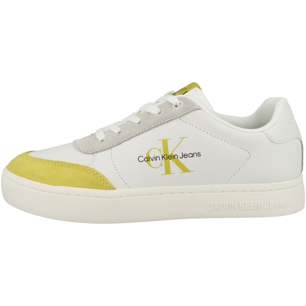 Calvin Klein Classic Cupsole Laceup Su-Lth Sneaker weiss