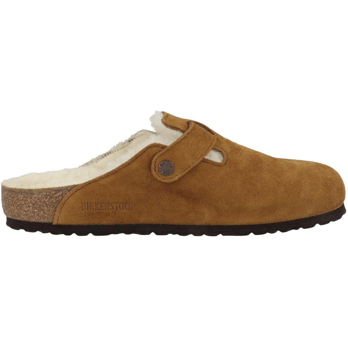 Birkenstock Boston Lammfell Veloursleder Clogs normal braun