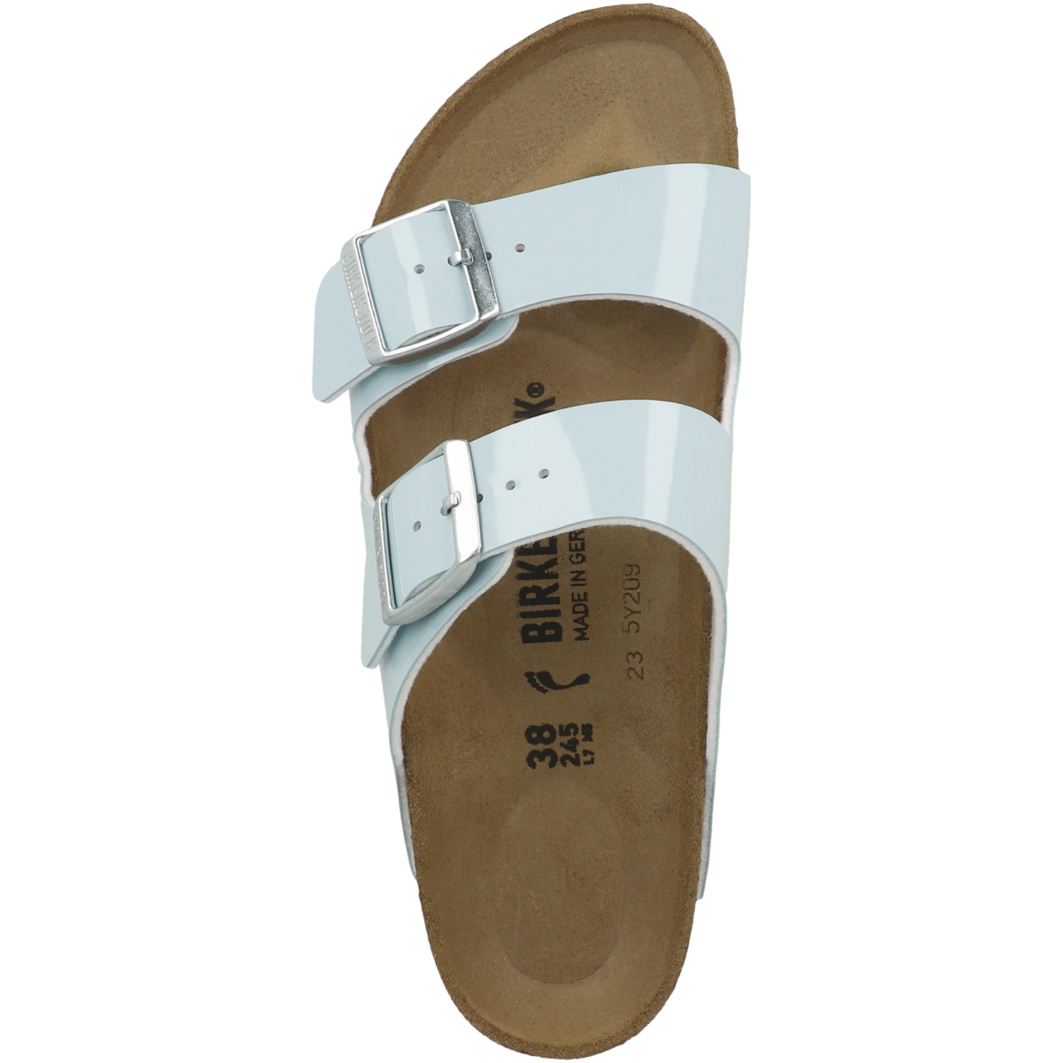 Birkenstock Arizona Birko-Flor Patent Sandale schmal hellblau