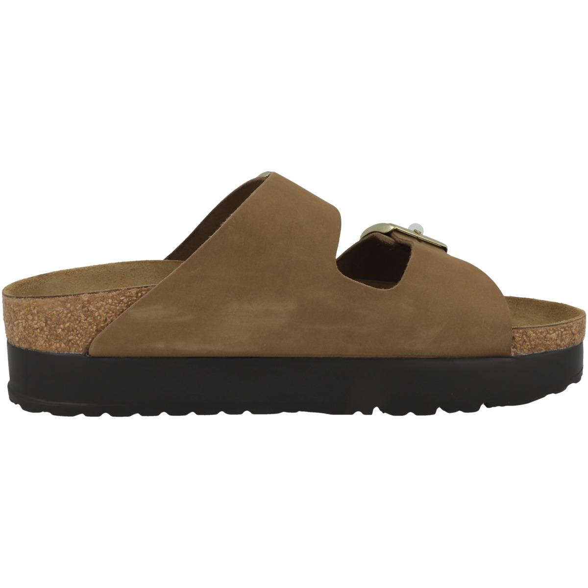 Birkenstock Papillio Arizona Flex Platform Nubukleder Sandale schmal braun