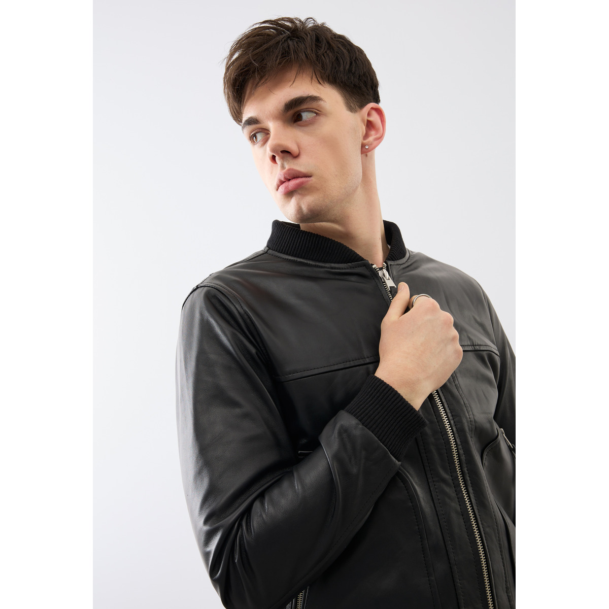 Bolongaro Trevor Hayden Bomber Lederjacke schwarz
