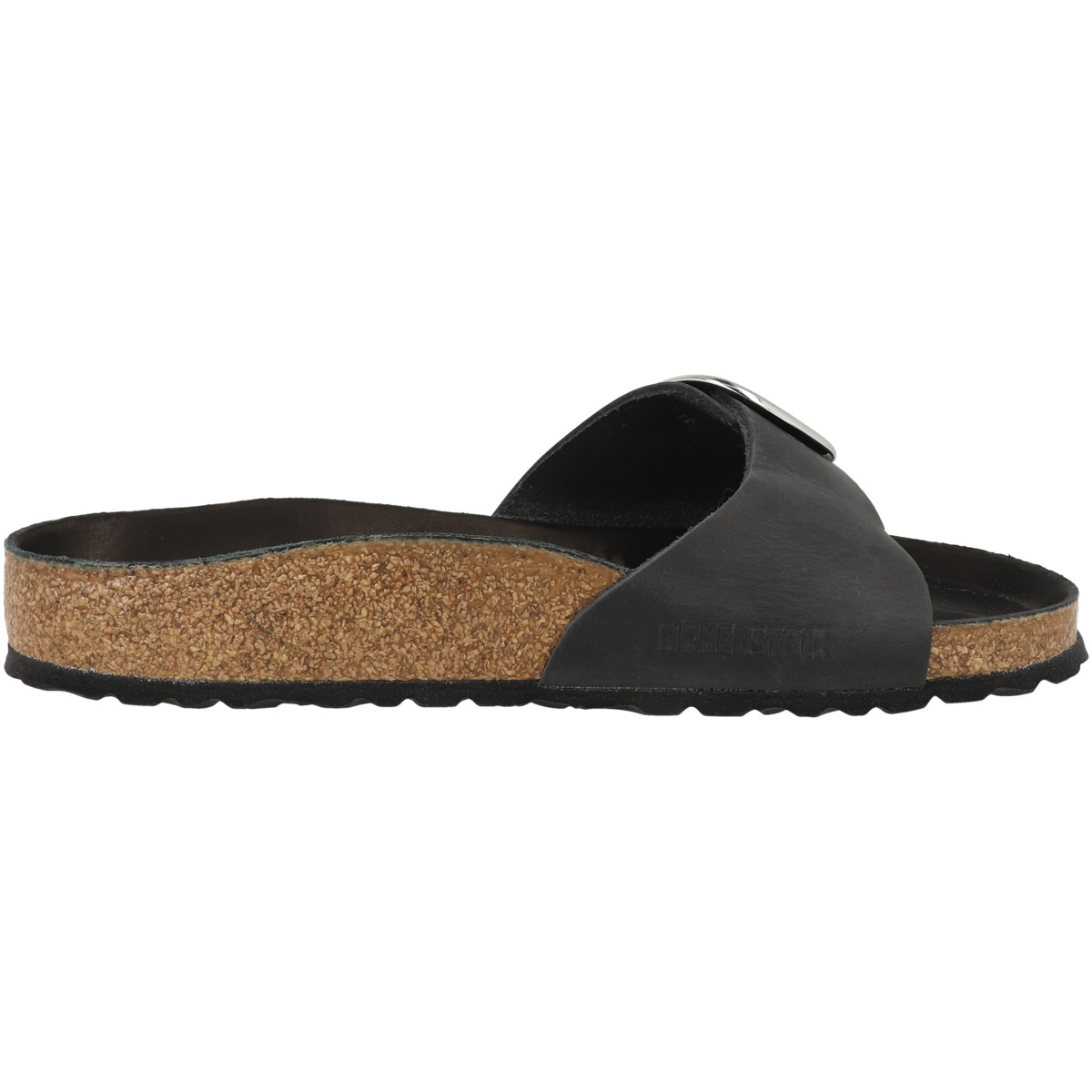 Birkenstock Madrid Big Buckle geöltes Nubukleder Sandale normal schwarz