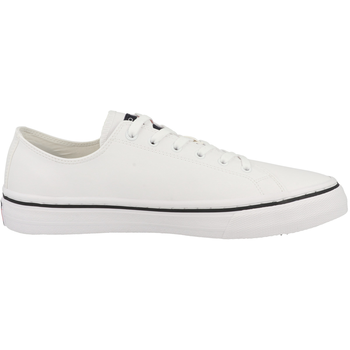 Tommy Hilfiger Tommy Jeans Mens Leather Vulc Sneaker weiss Tommy Hilfiger Tommy Jeans Mens Leather Vulc Sneaker weiss