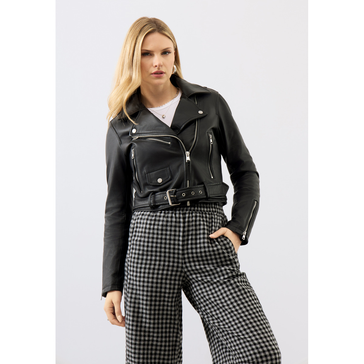 Bolongaro Trevor Sarah Biker Lederjacke schwarz